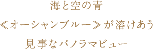 海と空の青≪オーシャンブルー≫が溶けあう見事なパノラマビュー
