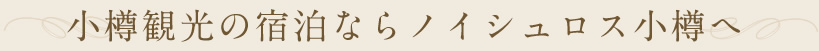 小樽観光の宿泊ならノイシュロス小樽へ